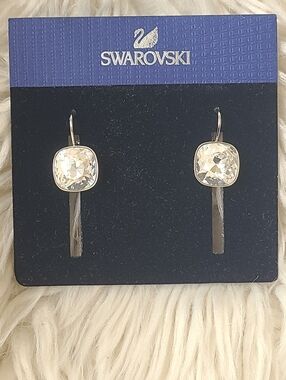 Swarovski Sheena Pierced Silver Toned Earrings 1144253- New With Tags